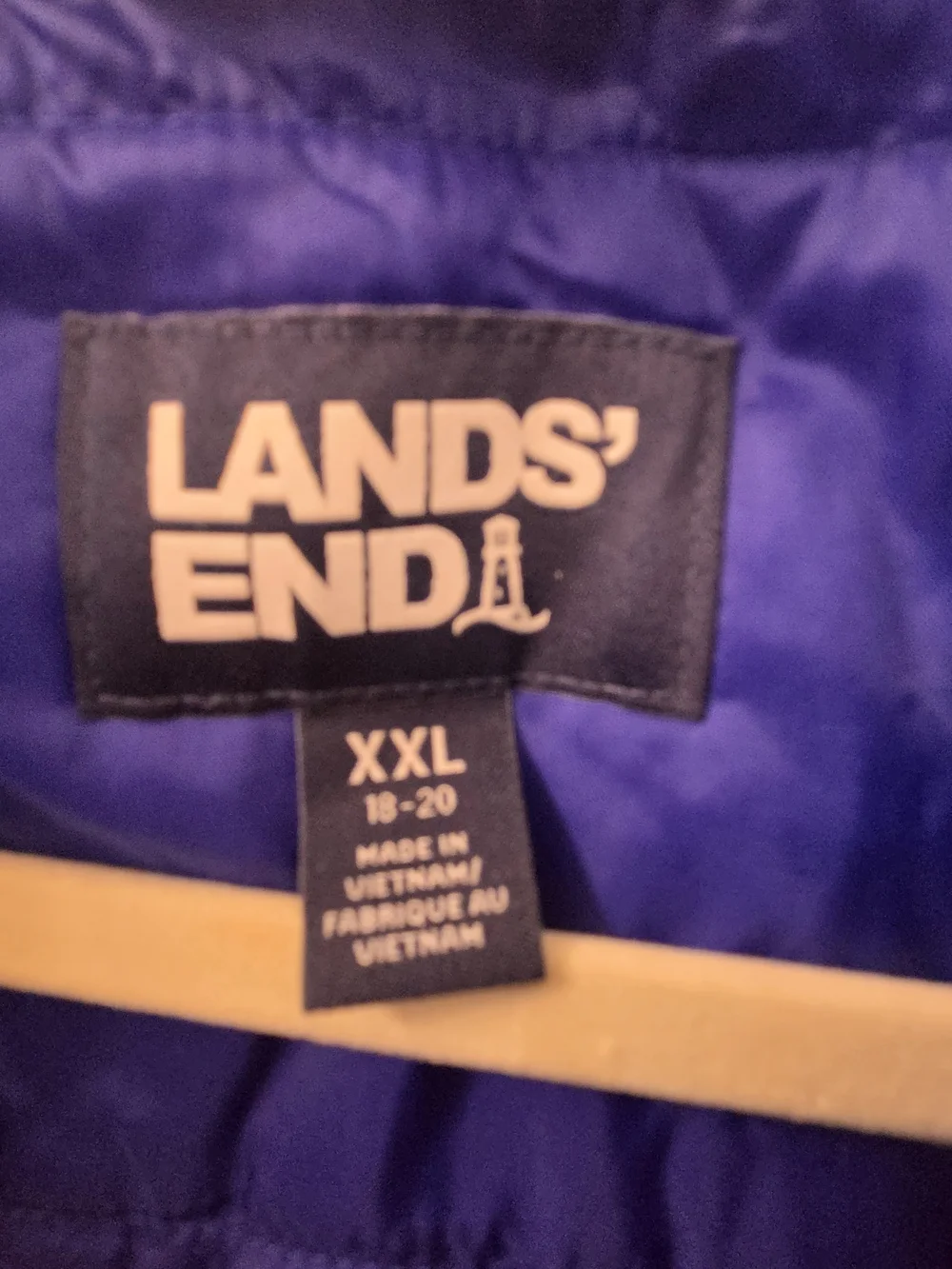 Lands' End Kids Blue Tie-Dye Hooded Puffer Jacket